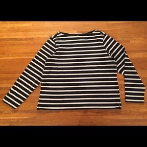 Uniqlo Boat Neck Striped Heavyweight Shirt